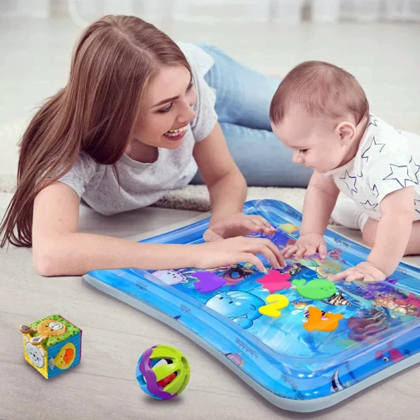 Inflatable Baby Water Game Play Mat for Tummy Time.