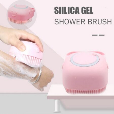 Silicone Soft Bath Body Brush with Shampoo Dispenser