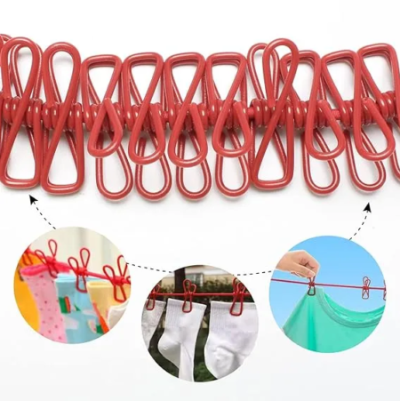 Elastic Hanging Clothes Drying Rope with clips