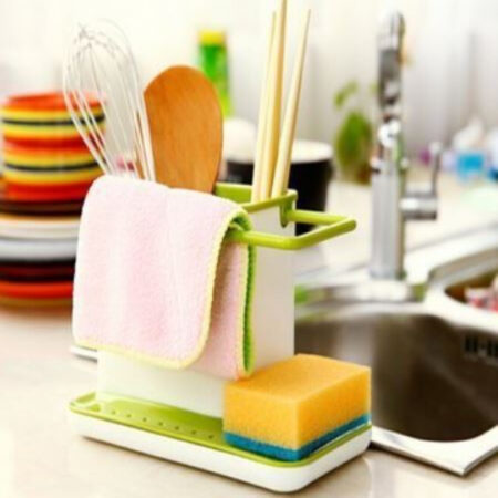 3 in 1 Kitchen Sink Soap & Sponge Organizer
