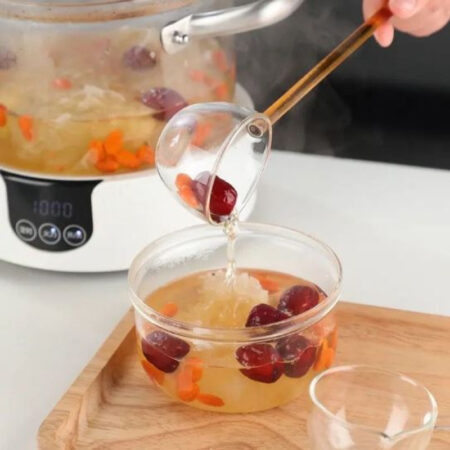 Colored Glass Tarka Spoon Long Handle Borosilicate Glass Spoon