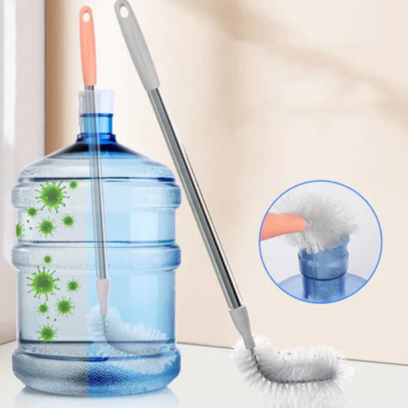 19 Lts water bottle cleaning brush with long stainless steel rod and flexible nylon head