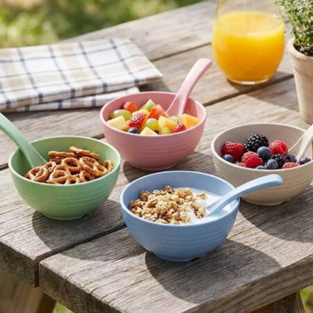 Heat Resistant Soup Bowl With Soup Spoons