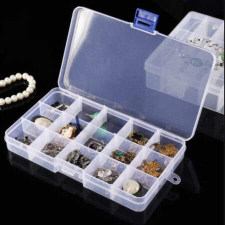 Adjustable Plastic 15 Compartment Storage Box Jewellery Bead Craft Organizer
