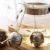 Stainless Steel Tea and Spice Filter Ball Strainer with Chain Hook