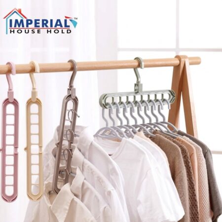 9-Hole Space Saving Magic Clothes Hanger with 360° Rotating Hook