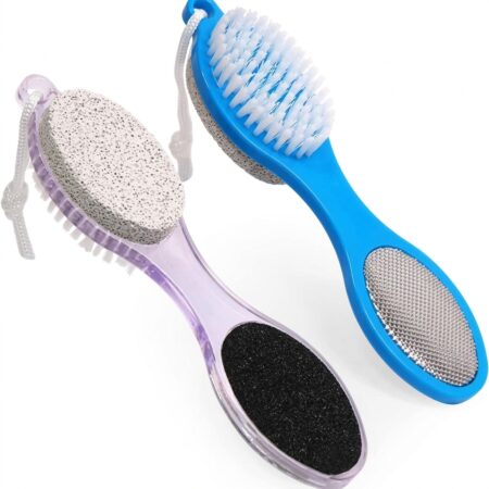4 in 1 Pedicure Tool Callus Remover – Foot Scrubber, Pumice Stone & Brush