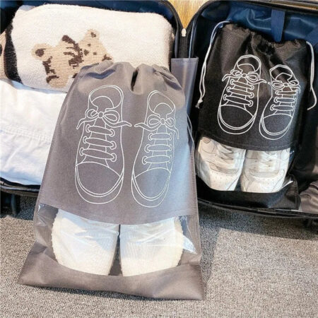 Non-Woven Dustproof Drawstring Bag / Travel Shoe Storage Pouches