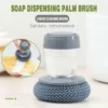 Soap Dispensing Palm Brush and Non Scratch Kitchen Cleaning Set