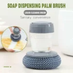 Soap Dispensing Palm Brush and Non Scratch Kitchen Cleaning Set