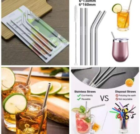 Reusable Steel Straws - Pack of 5