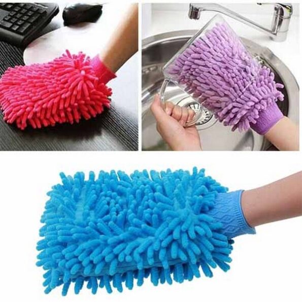 Microfiber Cleaning Mitt Dual Sided Car Wash and Dusting Glove