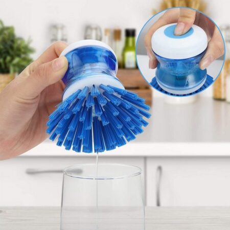 Plastic Cleaning Brush with Soap Dispenser for Kitchen