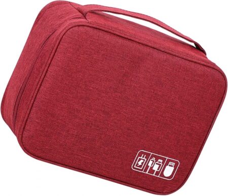 Portable Electronics Accessories Organizer Travel Case – Waterproof Cable Storage Bag for Chargers, USB Cables, Power Banks & Gadgets