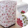 Multiple designs of waterproof top-load washing machine covers featuring floral and geometric patterns.