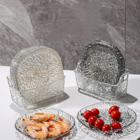 8 piece reusable acrylic snack tray set clear appetizer bowls