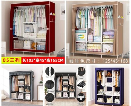 Portable Fabric Wardrobe Closet Clothes Storage Organizer Rack