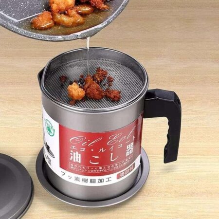 1.4L stainless steel oil filter pot and strainer grease container