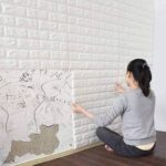 3D Foam Brick Wall Sticker Sheets Pack of 4 self adhesive wall tiles for home decor