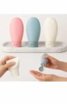 Silicone Travel Bottles Set for Toiletries and Shampoo Pack of 3