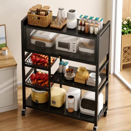 3 Tier Rolling Utility Cart Storage Organizer with Wheels