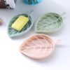 Self-Draining Leaf Soap Dish Pack of 3 with Suction Cup Base