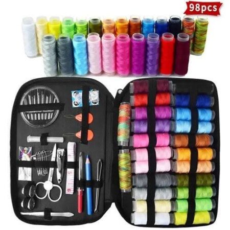 98 Pcs Portable Sewing Kit with Travel Zipper Case