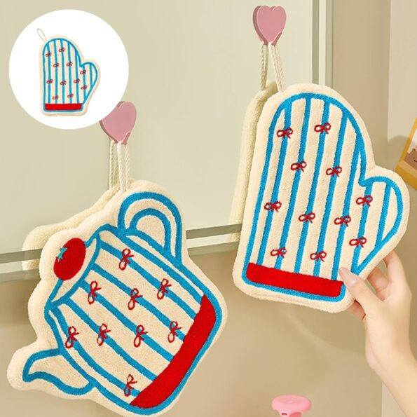 Kettle Shaped Pot Holder Oven Mitt and Kitchen Towel Set
