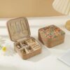 Mini Portable Travel Jewelry Box Leather Organizer Case