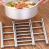 Stainless Steel Foldable Steam Rack Heat Resistant Pot Stand Trivet