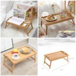2 in 1 Bamboo Foldable Table and Tray Laptop Desk