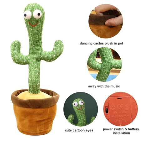 Dancing Cactus Plush Toy Talking and Singing Interactive Toy