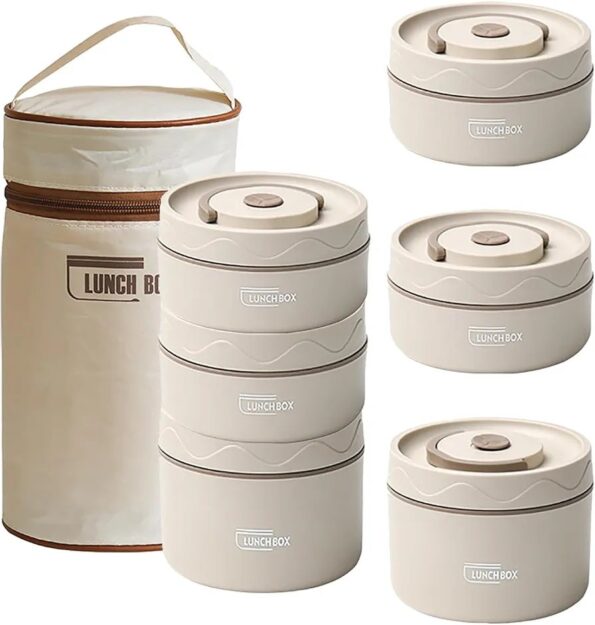 Multi Layer Stackable Thermal Insulated Lunch Box Set with Carry Bag