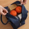 Insulated Canvas Lunch Bag Thermal Picnic Tote Bag
